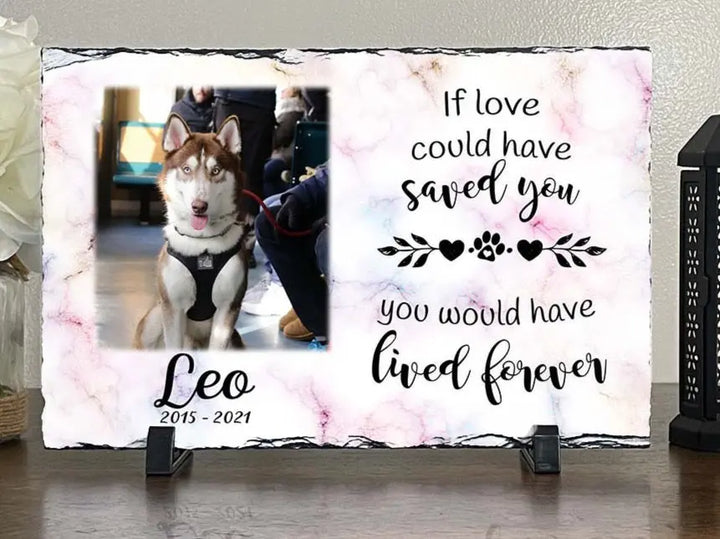 Personalized Dog Memorial Plaque If Love Could Have Saved You Personalized Picture Keepsake Memorial Slates