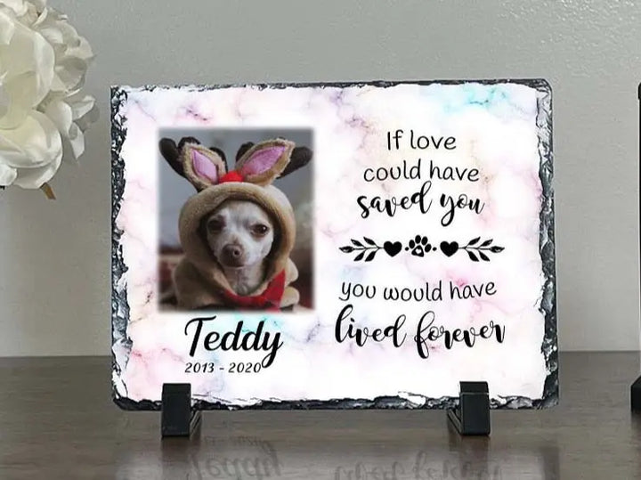 Personalized Dog Memorial Plaque If Love Could Have Saved You Personalized Picture Keepsake Memorial Slates