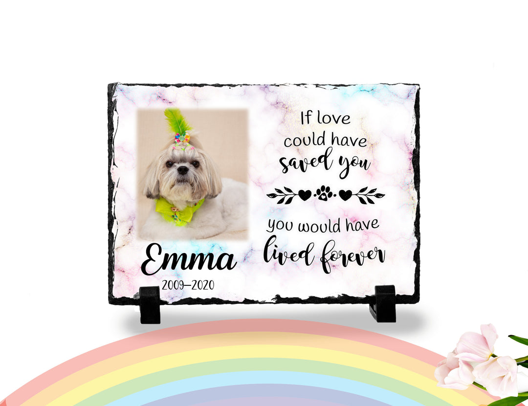 Personalized Dog Memorial Plaque If Love Could Have Saved You Personalized Picture Keepsake Memorial Slates