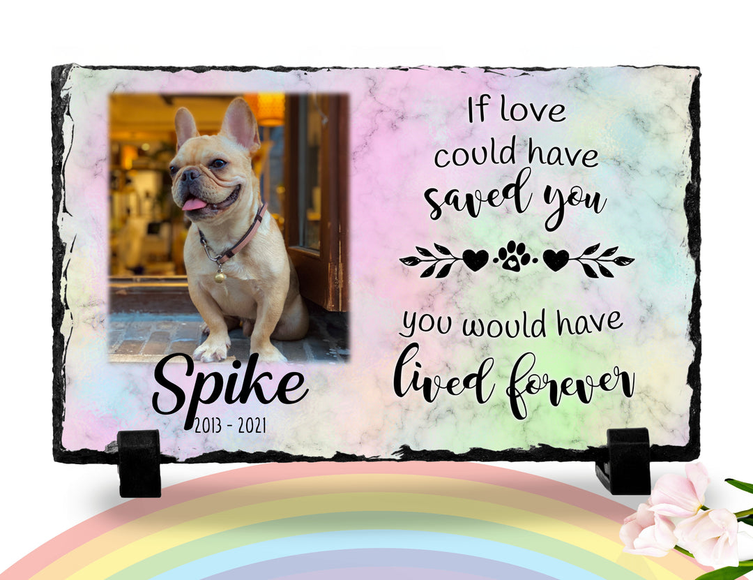 Personalized Dog Memorial Plaque If Love Could Have Saved You Personalized Picture Keepsake Memorial Slates