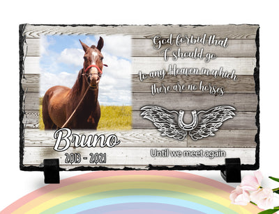Personalized Horse Memorial Plaque   God Forbid that I should go to any Heaven   Personalized Keepsake Memorial Slates