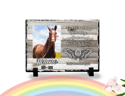 Personalized Horse Memorial Plaque   God Forbid that I should go to any Heaven   Personalized Keepsake Memorial Slates