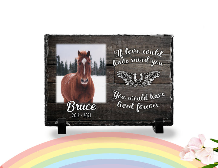 Personalized Horse Memorial Plaque   If love alone could have kept you here  Personalized Picture Keepsake Memorial Slates