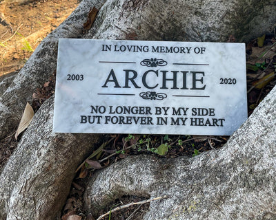 Personalized Marble Stone Grave Marker Custom Engraved Pet Memorial Stone In Loving Memory Memorial Rock