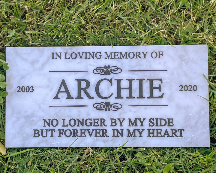 Personalized Marble Stone Grave Marker Custom Engraved Pet Memorial Stone In Loving Memory Memorial Rock