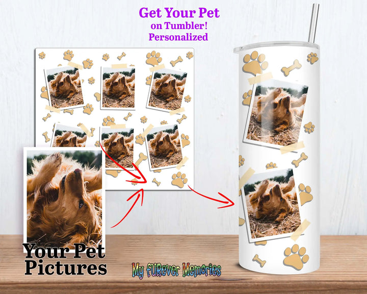 Personalized Tumbler gift Dog Cat Photo Skinny Tumbler Water Bottle Pet Gift Dog mom gift Skinny Tumbler