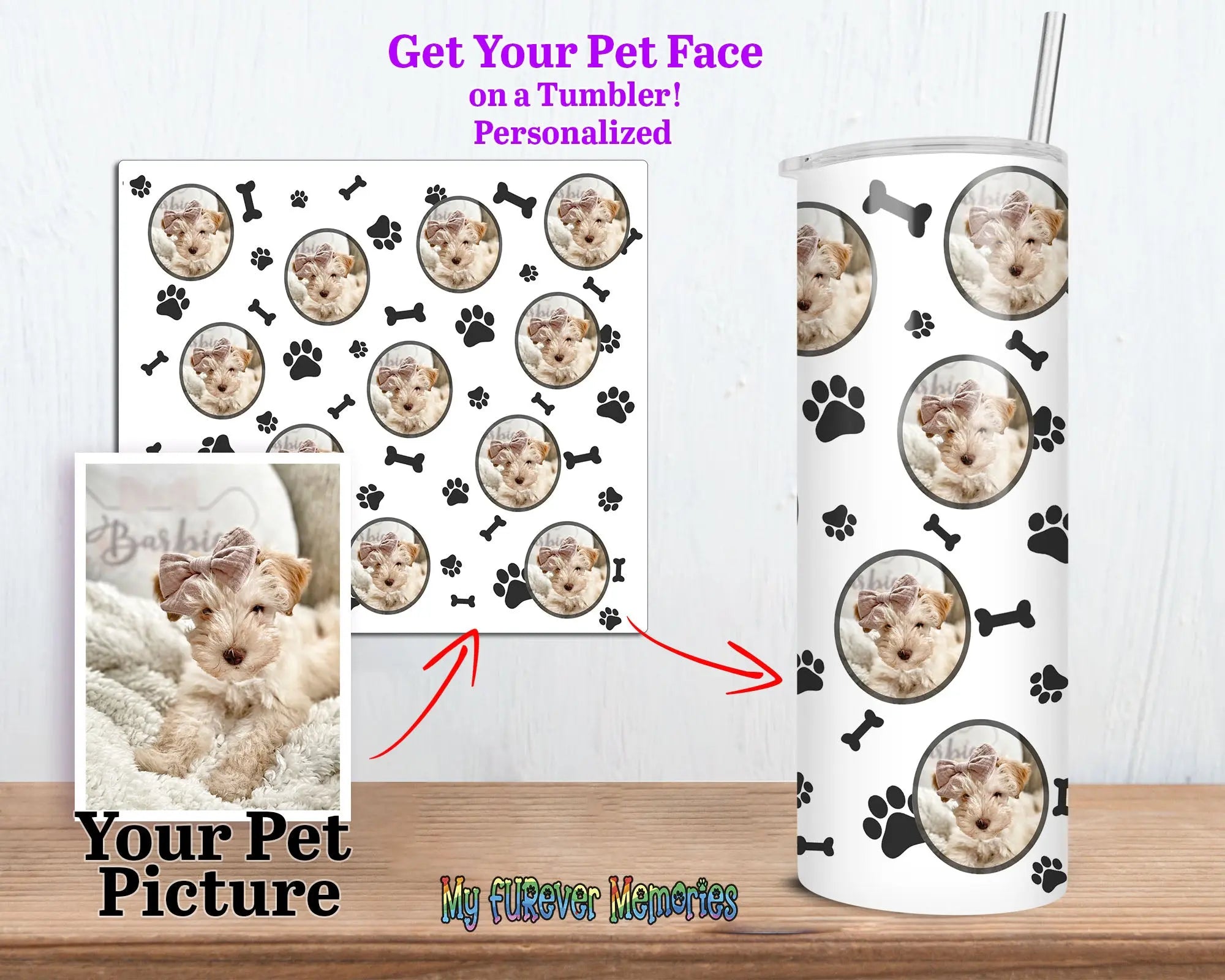 Custom Dog Photo Tall Tumbler