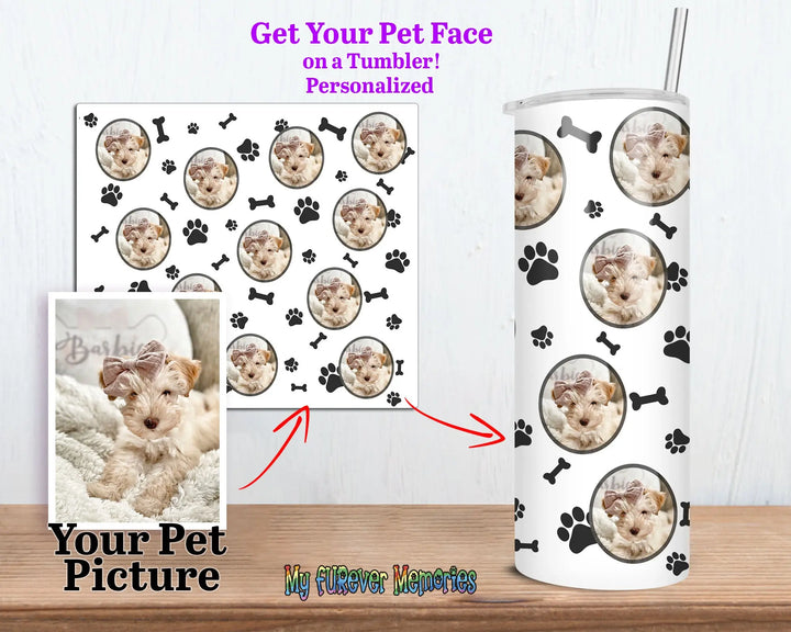 Personalized pet gifts Dog Face Skinny Tumbler Water Bottle Pet Gift Dog mom gift Skinny Tumbler