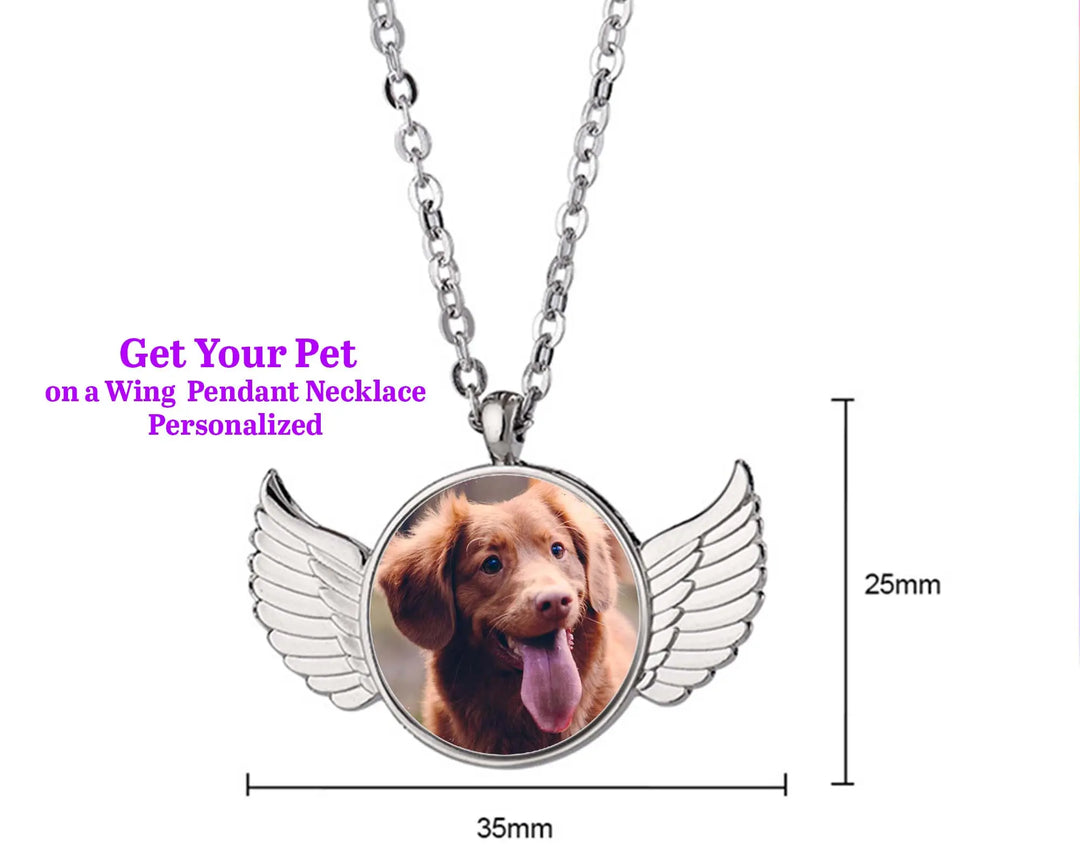 Pet Loss Gift Personalized Angel Wing pendant with Pet photo Necklace Mothers Day pet mom gift Skinny Tumbler