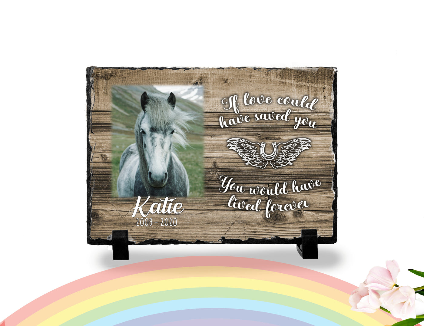 horse loss gift Personalized Horse Memorial Plaque   If love alone could have kept you here  Personalized Picture Keepsake Memorial Slates