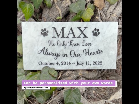 Personalized Outdoor Engraved Marble Plaque, Pet headstones, Grave Marker, You left paw Prints