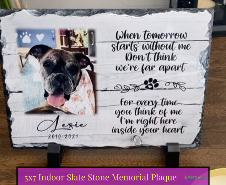 Personalized Dog Memorial   When Tomorrow Starts without me  Personalized Picture Keepsake